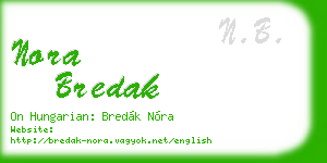 nora bredak business card
