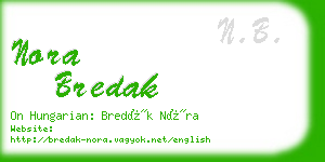 nora bredak business card